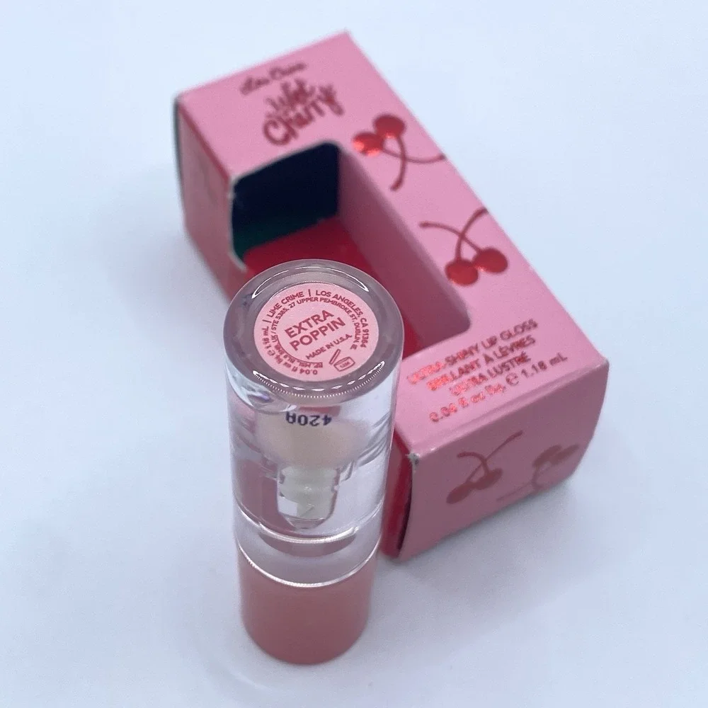 Lime Crime Wet Cherry Lip Gloss Extra Poppin MINI .04 oz NEW